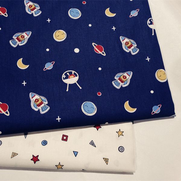 

полметра космического пространства хлопчатобумажная ткани младенец детская постельное белье лоскутная ткань tecido стежка crafts материал шв, Black;white