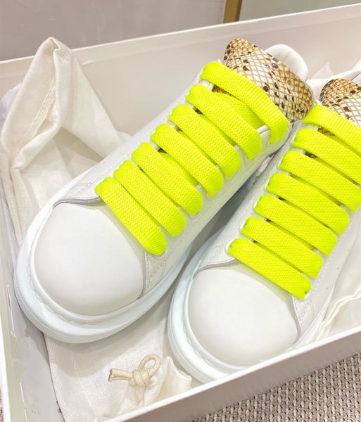 

colorful lace printed oversized sneaker white calf leather lace up sneakers men women sneakers, Black