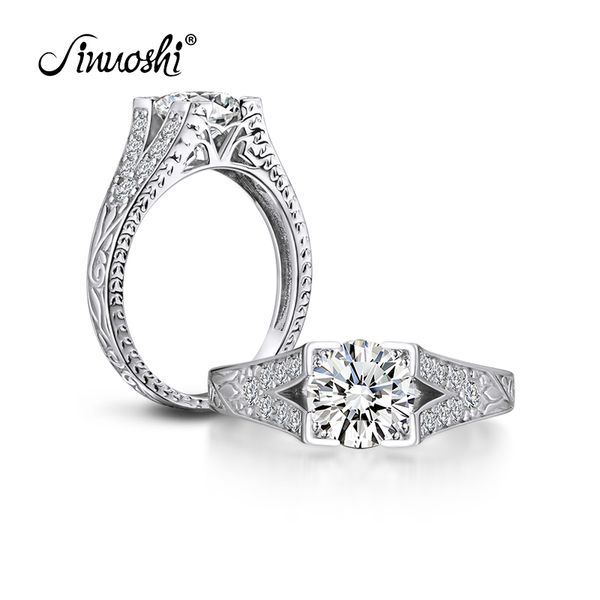 

ainuoshi 1,25 carat round cut кольцо имитация бриллиантовое обручальное свадебное кольцо стерлингового серебра ювелирные изделия для женщин, Slivery;golden