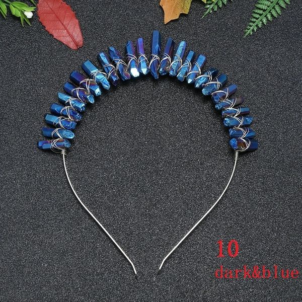 

handmade sliver wired hairband crystal hairbands crown hair clips for women halo crystal crown natural stone hair ornaments cj191226, White;golden