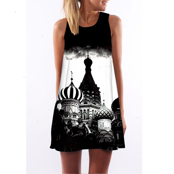 

для женщин платья женщины дизайнер одежды crew neck vintage 2019 большой новизны печати женщины без рукавов вскользь сексуальные платья drop, Black;gray