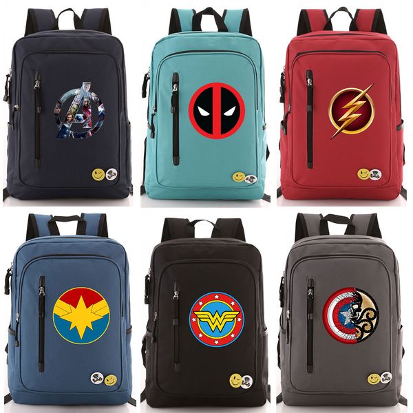 

comics the flash deadpool boy girl school bag women zip bagpack teenagers schoolbags men student backpack