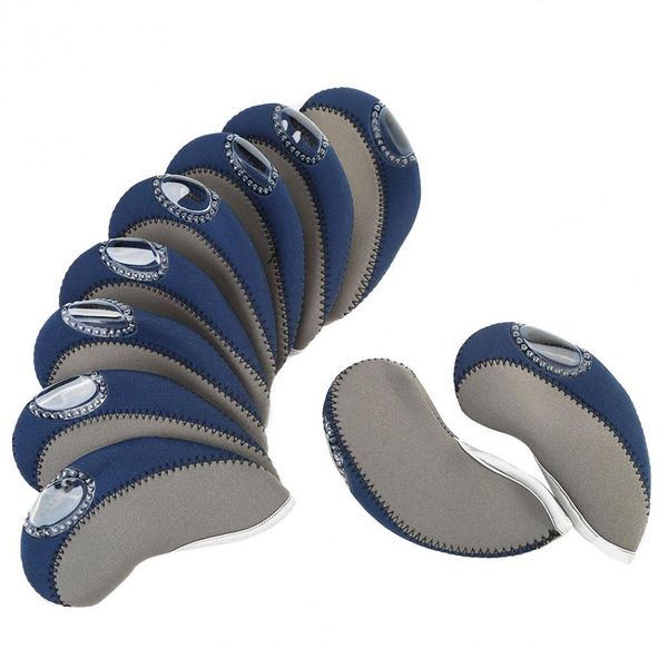 

10шт гольф-клуба iron head cover set неопрена golf защитные headcovers гольф аксессуары 7 цветов