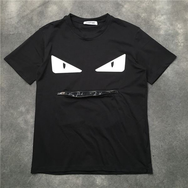 

new men's fashion luxury designer t-shirts in 2019 embroidered leather devil pattern t-shirt, White;black