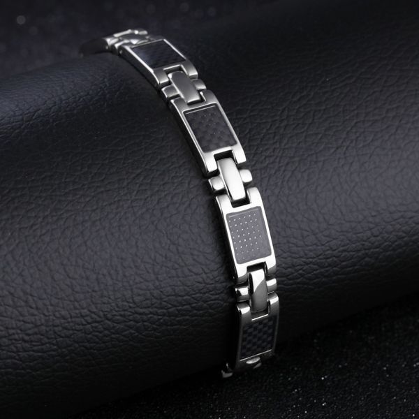 

trustylan 9mm wide power increase magnetic mens bracelets jewelry black stainless steel health bracelet gifts for men, Golden;silver
