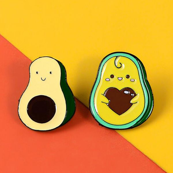 

cute cratoon avocado pins funny lapel pins pin back badge backpack bag hat leather jackets accessories cat lady brooches, Gray