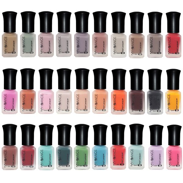

30color matte nail polish 6ml lacquer satin mirror long-lasting matte bottle nail stamping polishing diy nude color series tslm2