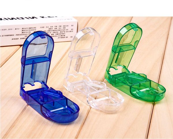 

новый pill cutter splitter половина отсек для хранения медицина держатель планшета главная коробка для хранения 3 цвета