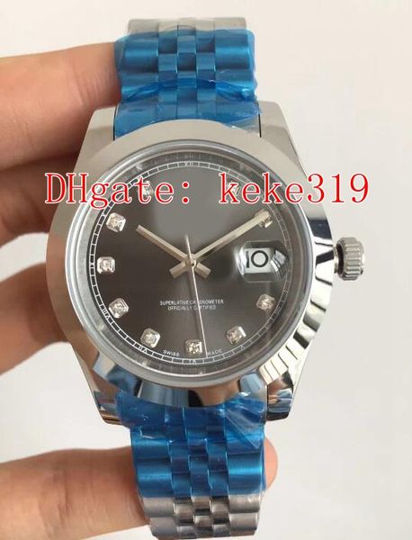 

2 стиль topselling наручные часы datejust 126334 41mm 36mm бриллиантовый циферблат юбилейный браслет азия 2813 механизм автоматические мужск, Slivery;brown