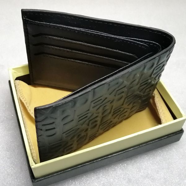 

2020 leather men short wallet casual genuine leather card wallet with credit card id holder purses with dustproof bag and exquisite box, Black