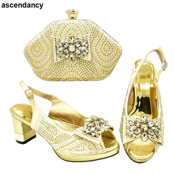

women shoes and bags to match set italy bag and shoe set italian african shoes bags matching decorated with rhinestone, Black