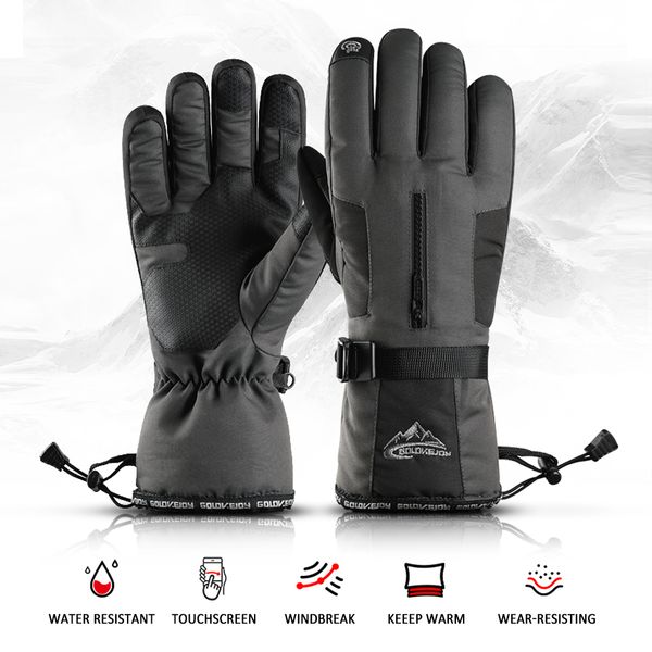 

1 pair men women skiing gloves winter warm touchscreen ski gloves windproof waterproof sports snow for cycling hiking