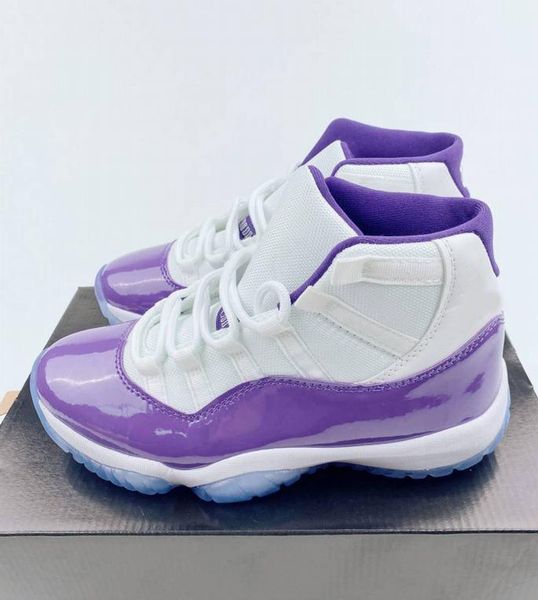 

11 lakers number 8 basketball shoes men white purple 11s sports shoes come with box