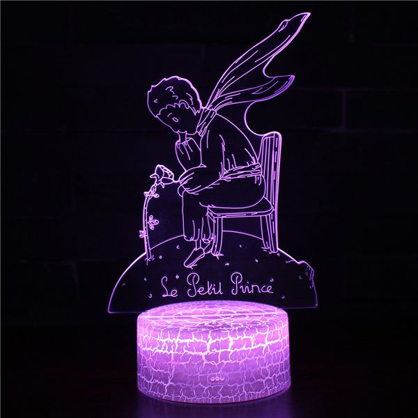 

3D Иллюзия Le Petit Prince Night Light, USB 7 Цветов Изменить Сенсорный Стол Стол Спальня СВЕТОДИ