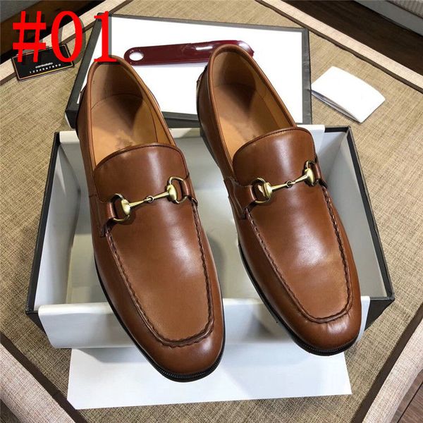 

spring autumn men dress shoes pointed toe slip-on mans footwear luxury british leather wedding male social shoe big size 45, Black