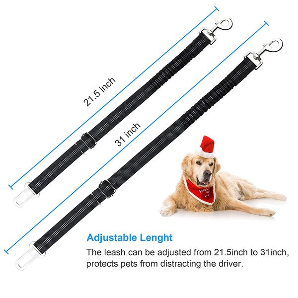 

2pcs elastic pet belt pet seat belt dog cat lead leash for small medium dogs travel clip black adjustable harness safe seatbelt