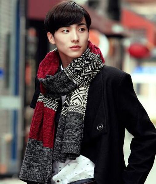 

winter fashion scarf for mens wool scarf autumn and winter thickening warm knitting yarn color new wholesale, Blue;gray