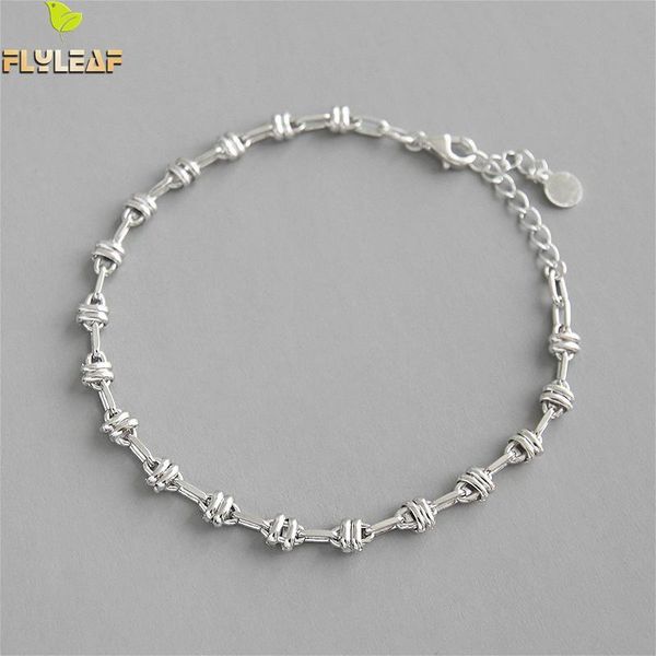 

flyleaf minimalist chain real 925 sterling silver bracelets for women fashion fine jewelry bracelets & bangles ins, Black