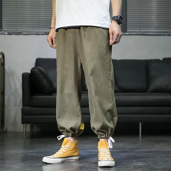 

2020 plain pants men casual trousers joggers slim fit man clothes pants with elastic cuff clothing pantalon hombre, Black