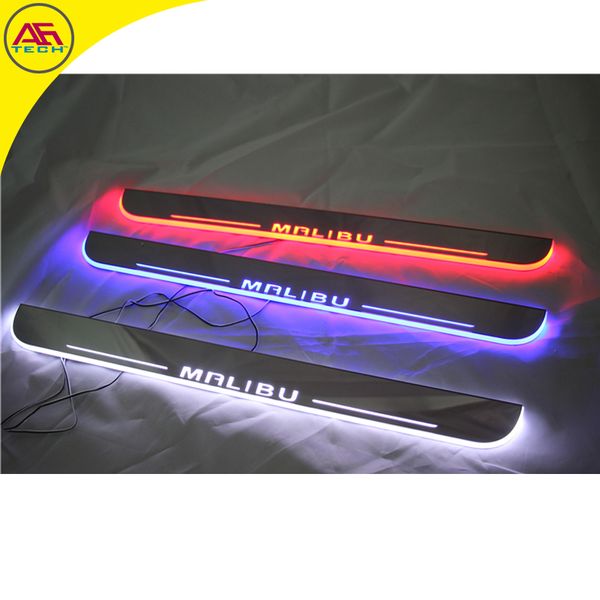 White Red Blue Lights Moving Threshold Door Sill Protective Pedal