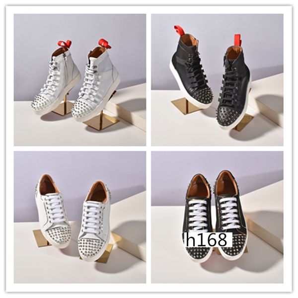 

latest new designer shoes spike sock donna studded spikes sneakers red bottom mens womens spikes training shoes size 37, Black