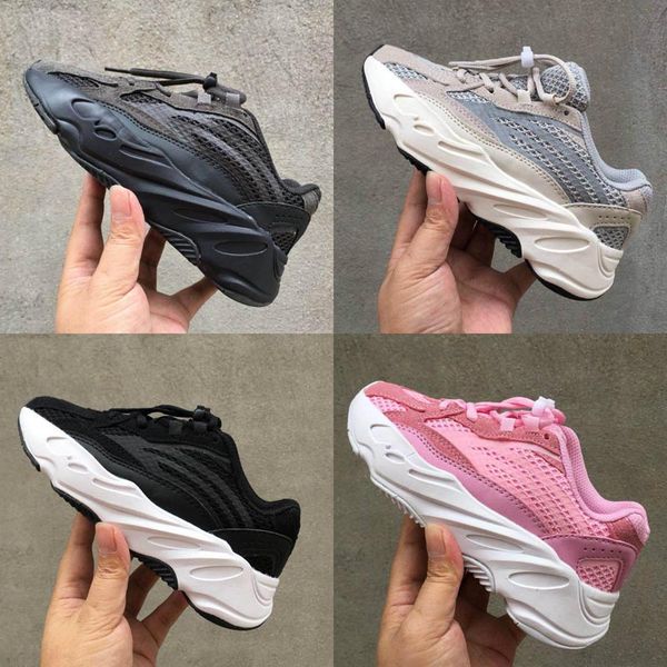 

new kids shoes kanye west v2 sneakers wave runner 700 running shoes 500 trainer boy sneakers children athletic shoes black white