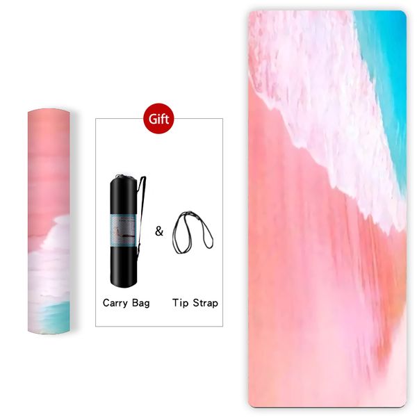 

yoga mat color printing heart of sea tpe non-slip yoga pad for fitness tasteless pilates gym exercise sport mat for beginner