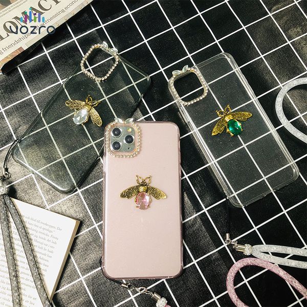 

роскошный 3d драгоценный камень пчелы прозрачный tpu блеск чехол для телефона iphone 11 pro max 6 6s 7 8 plus x xr xs max мода талреп чехол