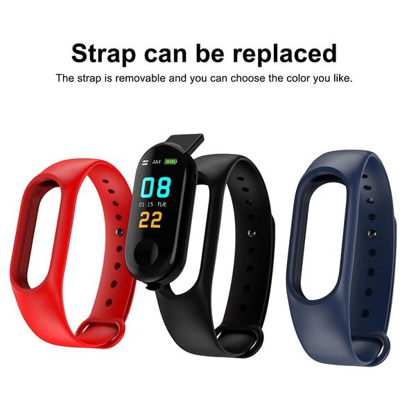 

2019 gym bluetooth m3 pedometer wristband heart rate fitness bracelet sport monitor tracker pedometer