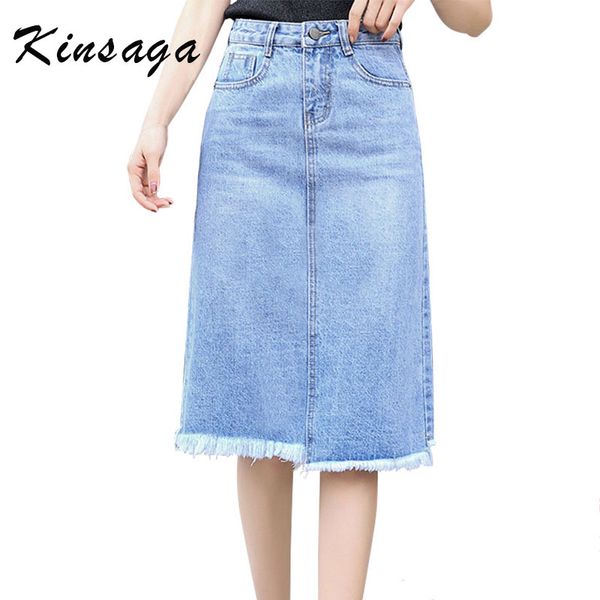 

plus size streetwear tassel hem white jeans midi skirt 3xl 5xl 7xl summer spring fringed hem casual denim skirts, Black