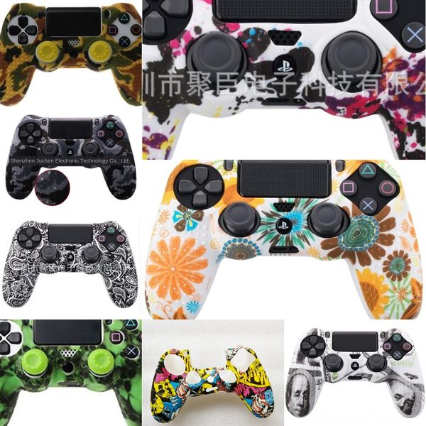 

l0rkc ps4 accessories skull silicone gel guards sleeve skin grips cover case caps ps4 playstation slim for pro 4