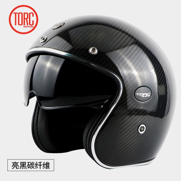 

torc motorcycle carbon fiber helmet motorbiker open face retro vintage jet helmets motocross capacete moto casco