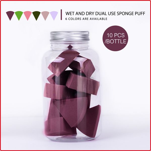 

10pcs canned aluminum cap face fan powder puff blender super-soft facial small non-latex puff makeup sponge dry wet amphibious