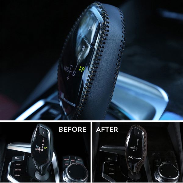 

кожа с m логотип рычаг переключения передач крышки handbrake грипс рукав для 5 6 7 series gt новый x3 x4 2016-2018 car styling