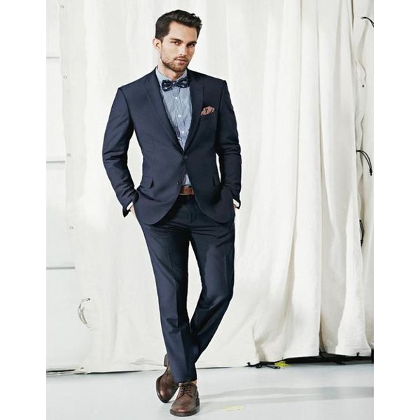

темно-синий смокинги мужчины зубчатый лацкан свадебные костюмы для мужчин формальные костюмы slim fit 2 шт. свадебные костюмы(куртка+брюки, White;black