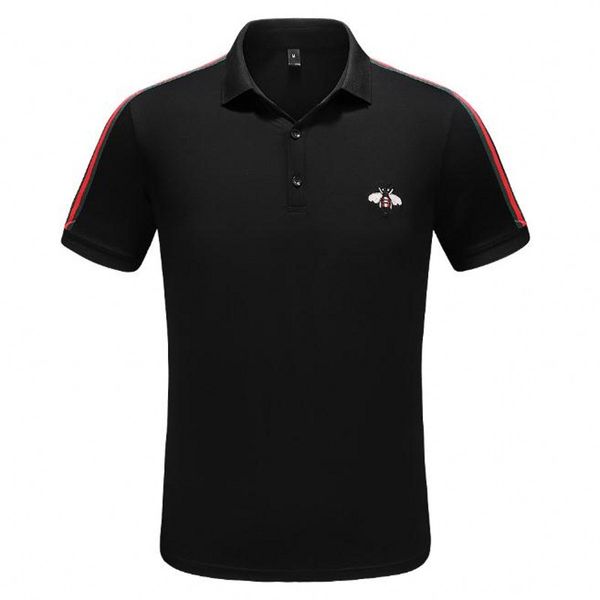 

мужская рубашка поло лето роскошная италия футболка мужская футболка поло вышивка змеи маленькая пчела печать мужская мода одежда бренд поло, White;black