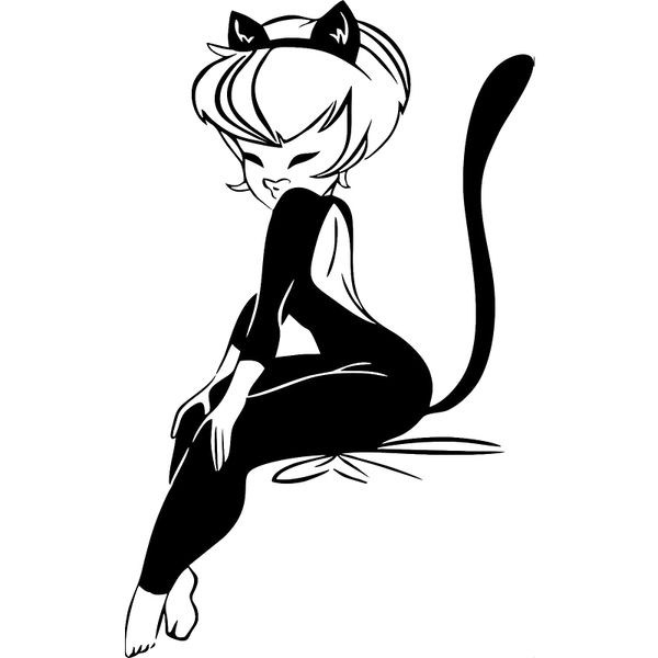 

16 * 10 см женщина-кошка симпатичные и интересные модные наклейки наклейки мода личность творчество классические привлекательные автомобильн