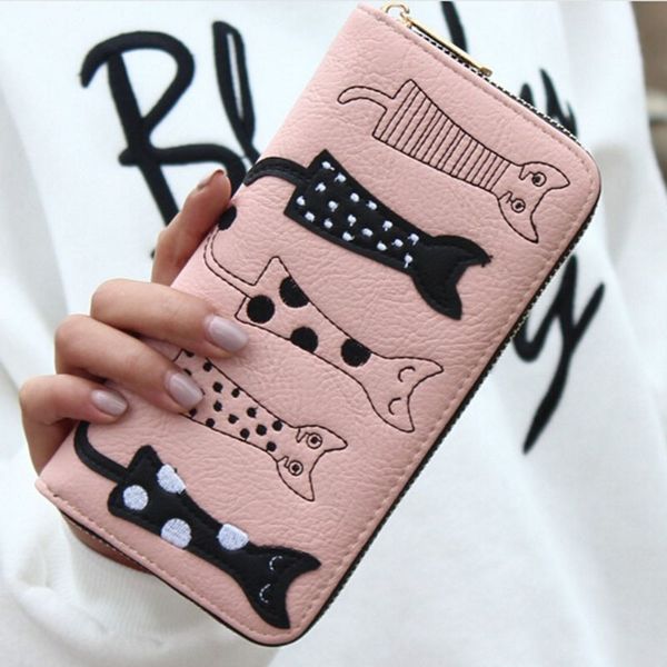 

wallet women 5 cat cute zipper wallet women card holder purse animal printing standard wallets women wallet and purse ls8723/nn, Red;black