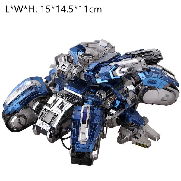 

3d metal puzzles diy boy cool toy and gift siege tank model high level silver blue