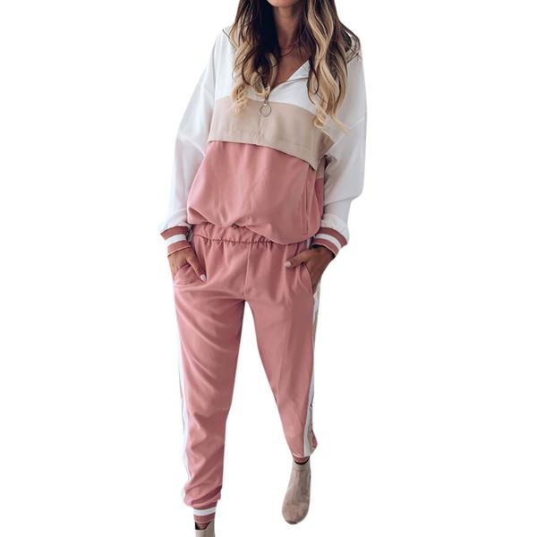 

2pcs women tracksuit sweatshirt pants sets outwear sport running long sleeve wear casual suit sets for ladies streetwear, Black;blue