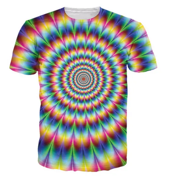 Neue Mode Männer / Frauen Psychedelic Lustige 3D T-shirt Lässige Kurzhülse T-Shirt Sommer Tops RZC0112