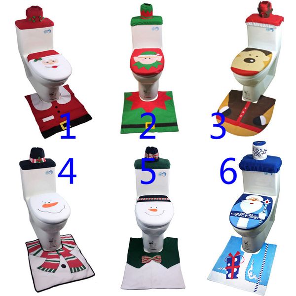 

happy santa toilet seat cover rug bathroom set christmas decorations toilet seat cushion overcoat toilet case