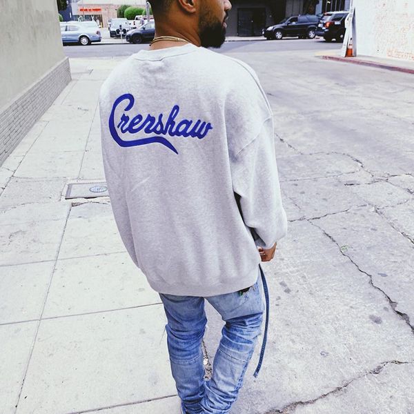 

essentials fog la limit sweatshirt letter printed long sleeve tee fashion street casual o-neck pullover blue gray men women couple hoodies, Black