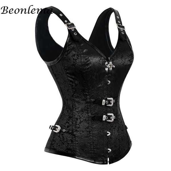 

corset steampunk corsage bodice steel boned gothique brocade corsets and bustiers black red basque party customes, Red;black