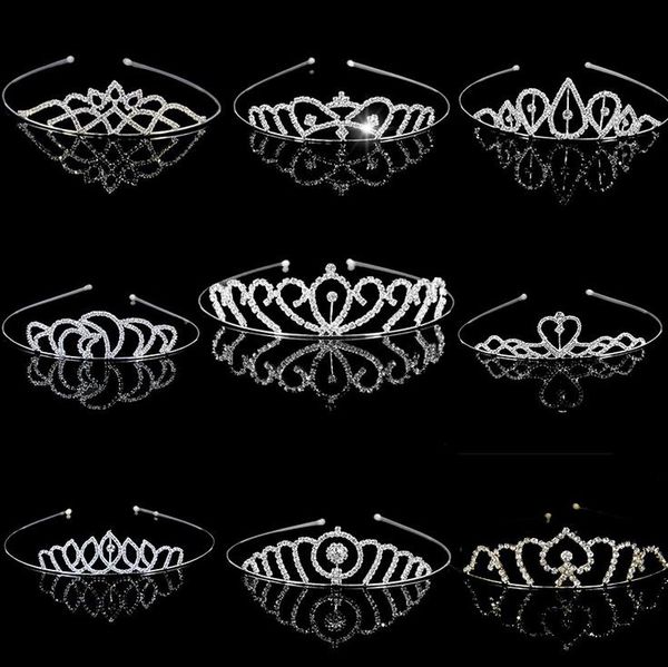 

beautiful shiny crystal bridal tiara party pageant silver plated crown hairband wedding accessories 2019