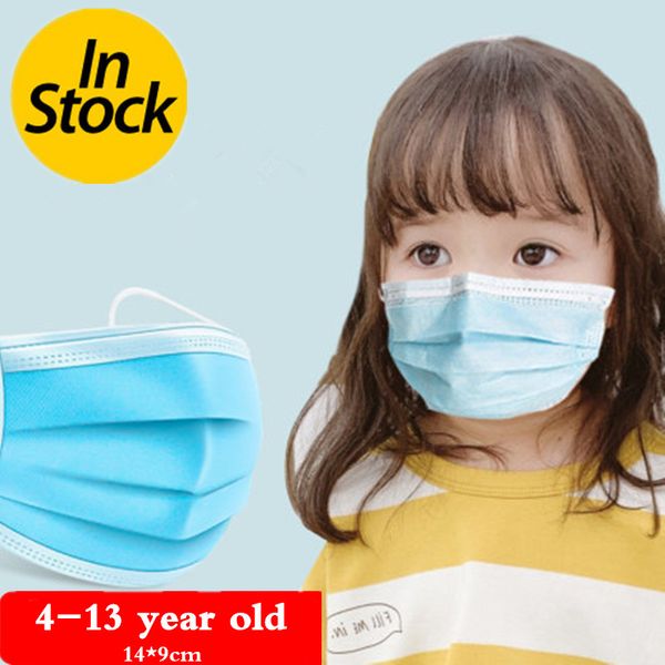 

100шт 3 слоя Wegwerp Elastische Mond Zachte Ademend Blauw Zacht Ademend Griep Hygine Kind Kids Gezichtsmasker Dropshipping