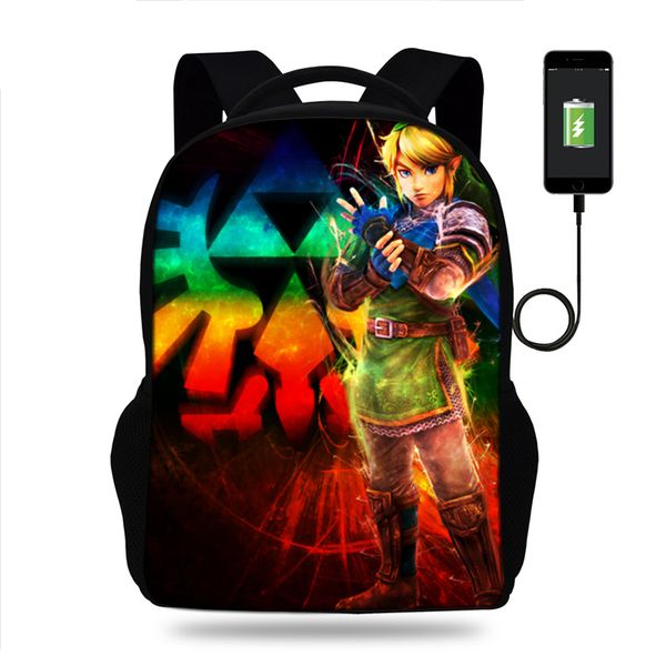 

17inch cool link&kenway lapbackpack usb charge school bag for teenagers boys school bag mochila travel