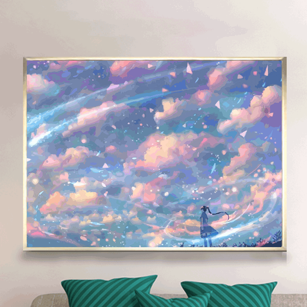 

digital hand-painted flower landscape living room diydiy decorative coloring decorative painting decorative painting dynamic paint oil paint
