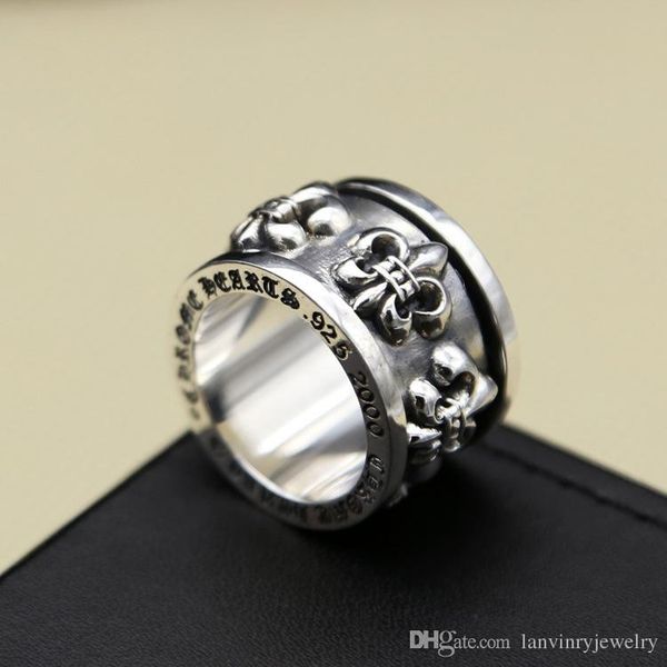 

Hot Brand new 925 sterling silver jewelry vintage American & European style thick cross designer men rings gift free shipping