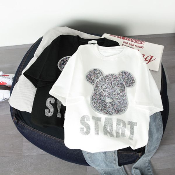 

fashion summer womens tshirt with printed new arrival women casual t shirts streetwear tees 3 colors size s-xl ph-yf20561, White